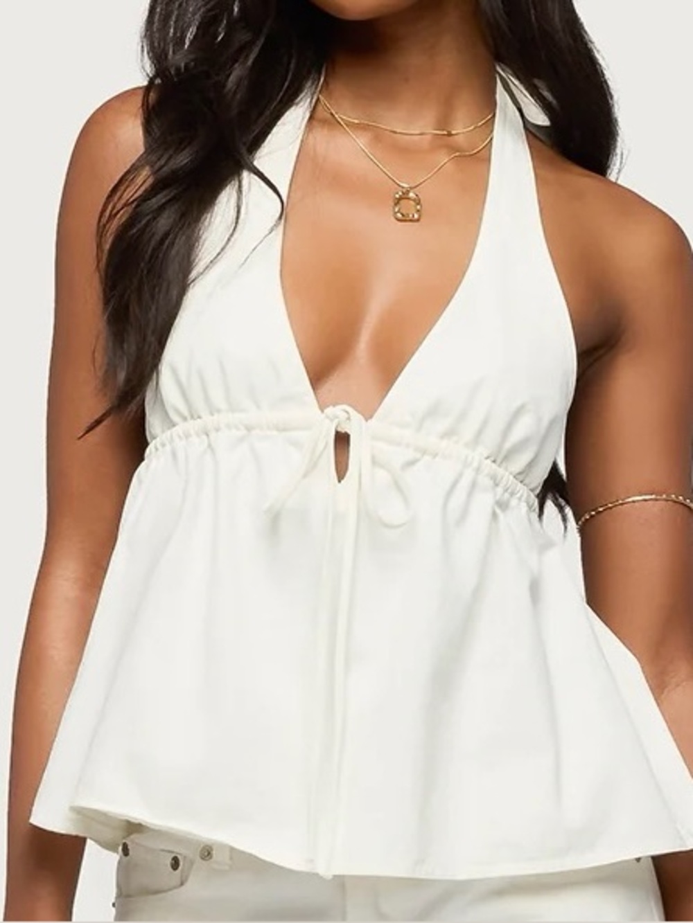 safia denim halter top